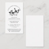 Rustige organische kippenverse organische eieren visitekaartje (Voorkant / Achterkant)