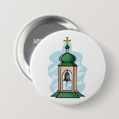 Rustige Orthodoxe Kerk Klokkentoren Ronde Button 7,6 Cm (Voorkant /achterkant)