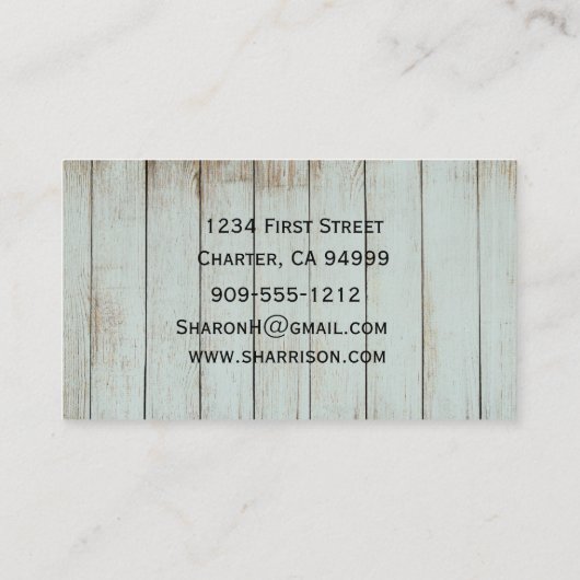 Rustige, oude groene barnboard visitekaartje (Achterkant)