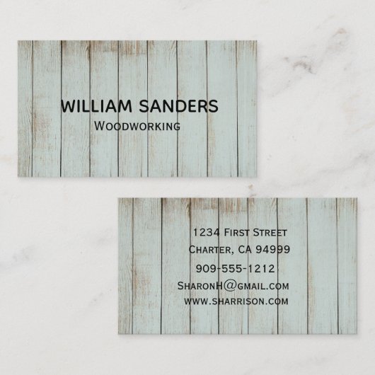 Rustige, oude groene barnboard visitekaartje (Voorkant / Achterkant)