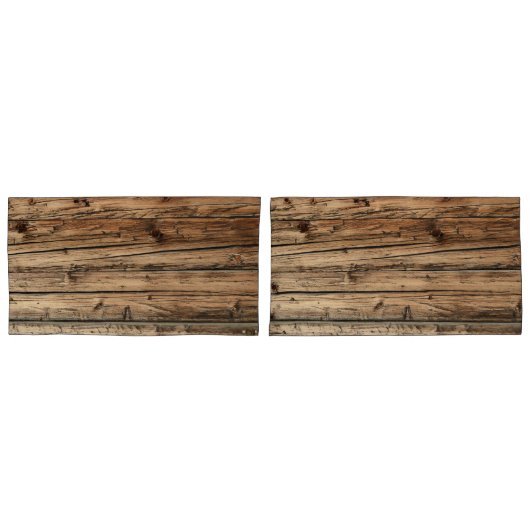 Rustige oude houten wagon kussensloop (Voorkant-Set)