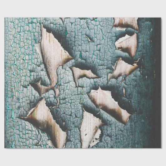 Rustige, oude, lichtblauwe, groene peling cadeaupapier (Vlak)