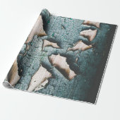 Rustige, oude, lichtblauwe, groene peling cadeaupapier (Uitgerold)