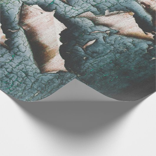 Rustige, oude, lichtblauwe, groene peling cadeaupapier (Hoek)