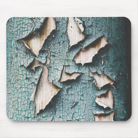 Rustige, oude, lichtblauwe, groene peling muismat (Voorkant)