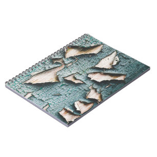 Rustige, oude, lichtblauwe, groene peling notitieboek