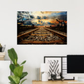 Rustige oude treinen poster (Thuiskantoor)