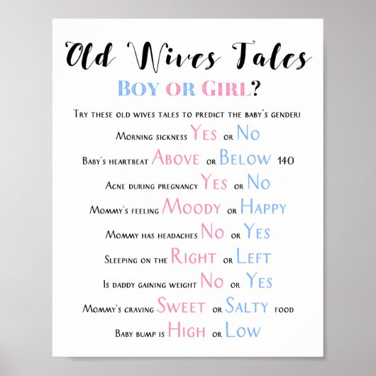 Rustige Oude vrouwen Tales Baby shower Poster (Voorkant)