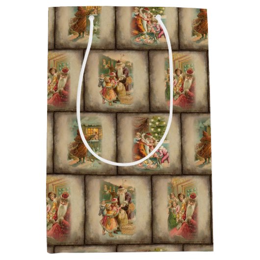 Rustige Oude Wereld kerstkledij Medium Cadeauzakje (Voorkant)