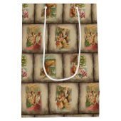  Rustige Oude Wereld kerstkledij Medium Cadeauzakje (Achterkant)