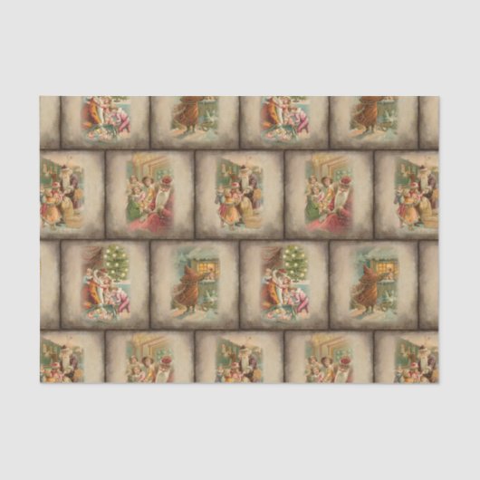  Rustige Oude Wereld kerstkledij Tissuepapier (Voorkant)