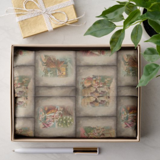  Rustige Oude Wereld kerstkledij Tissuepapier (Geschenk)