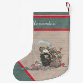 Rustige Oude Wereld Kerstmis Vintage Kleine Kerstsok (Achterkant)