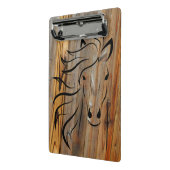 Rustige paarden op houten miniklankbord mini klembord (Angled2)