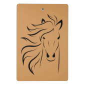 Rustige paarden op houten miniklankbord mini klembord (Achterkant)