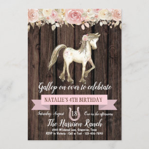 Rustige Paardenbloem Waterverf Bloem Pony Birthday Kaart