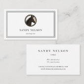 Rustige paardenlabel ranch-rijtrainer visitekaartje (Voorkant / Achterkant)