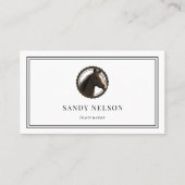 Rustige paardenlabel ranch-rijtrainer visitekaartje (Voorkant)