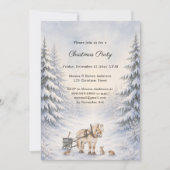Rustige Paardenslee Winter Kerstfeest Kaart (Voorkant)