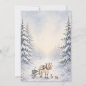 Rustige Paardenslee Winter Kerstfeest Kaart (Achterkant)