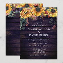 Rustige Paarse Barn Wood Country Sunflower Weddens