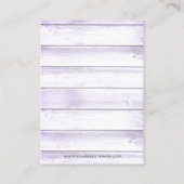 Rustige Paarse Barn Wood met juwelenvertoning Visitekaartje (Achterkant)