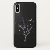 Rustige paarse bloemen en maan Case-Mate iPhone case (Achterkant)