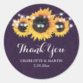 Rustige Paarse bruidebloem Ronde Sticker (Voorkant)