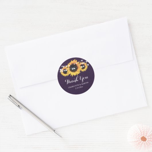 Rustige Paarse bruidebloem Ronde Sticker (Envelop)