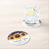 Rustige Paarse bruidezonnebloembruiloft Ronde Kartonnen Onderzetter (Insitu)