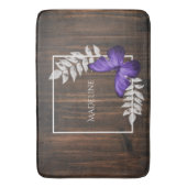 Rustige Paarse Butterfly - Gepersonaliseerde Bath  Badmat (Voorkant Verticaal)