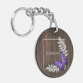 Rustige Paarse Butterfly - Gepersonaliseerde Sleut Sleutelhanger (Voorkant Links)