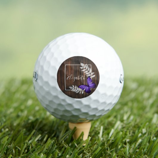 Rustige Paarse Butterfly Golf Balls Golfballen (Insitu Shirt)