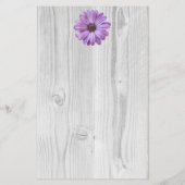 Rustige Paarse Daisy Persoonlijke Stationery Briefpapier (Achterkant)