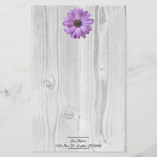 Rustige Paarse Daisy Persoonlijke Stationery Briefpapier