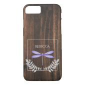 Rustige Paarse Dragonfly gepersonaliseerd Case-Mate iPhone Case (Achterkant)