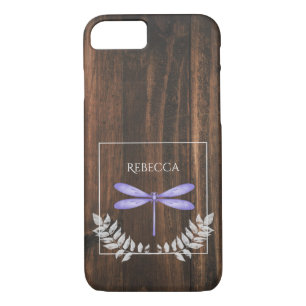 Rustige Paarse Dragonfly gepersonaliseerd iPhone 8/7 Hoesje
