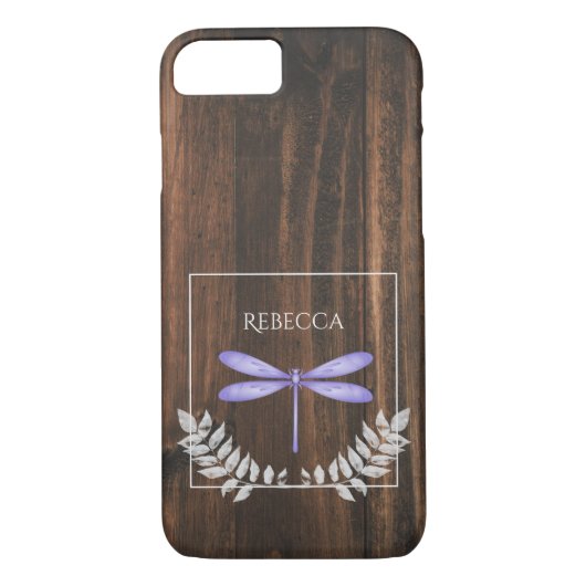 Rustige Paarse Dragonfly gepersonaliseerd Case-Mate iPhone Case (Achterkant)