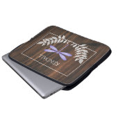Rustige Paarse dragonfly-laptophoes Laptop Sleeve (Voorkant onderkant)