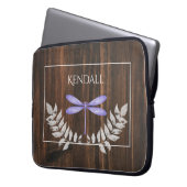 Rustige Paarse dragonfly-laptophoes Laptop Sleeve (Voorkant Links)