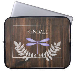 Rustige Paarse dragonfly-laptophoes Laptop Sleeve