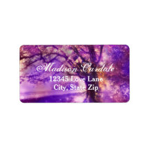 Rustige Paarse eikenbomen Adresetiketten