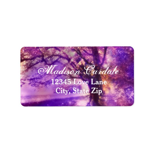 Rustige Paarse eikenbomen Adresetiketten Etiket (Voorkant)