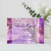 Rustige Paarse eikenboom RSVP-kaart RSVP Kaartje (Staand voorkant)