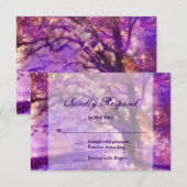 Rustige Paarse eikenboom RSVP-kaart RSVP Kaartje (Voorkant / Achterkant)