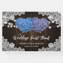 Rustige Paarse en blauwe Floral Wedding Guest Book Gastenboek