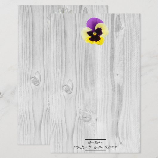 Rustige Paarse en gele banketbakkerij Briefpapier (Voorkant / Achterkant)