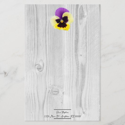 Rustige Paarse en gele banketbakkerij Briefpapier (Voorkant)