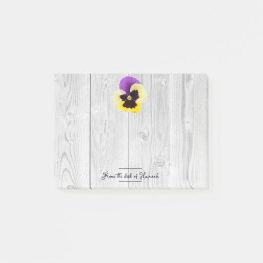 Rustige Paarse en gele Pansy Aangepersonaliseerde Post-it® Notes (Voorkant)