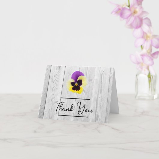 Rustige Paarse en gele Pansy Hartelijk dank Kaart (Orchidee)